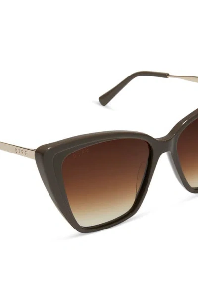 Diff Becky Ii 56mm Cat Eye Sunglasses In Truffle Gradient