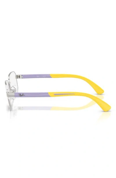 Ray Ban Ray-ban Kids' 48mm Irregular Optical Glasses In Silver