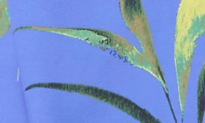 Do By Dee Ocleppo Jade Leaf Print Sleeveless Button-up Top In Blue