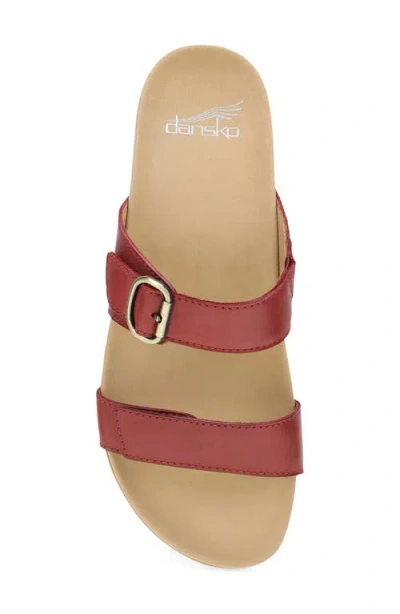 Dansko Justine Slide Sandal In Cayenne Calf
