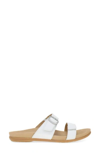 Dansko Justine Slide Sandal In White Full Grain