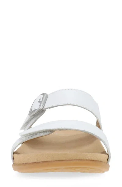 Dansko Justine Slide Sandal In White Full Grain