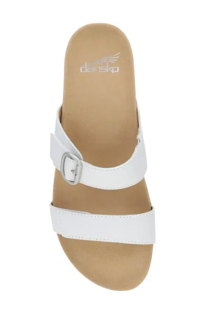 Dansko Justine Slide Sandal In White Full Grain