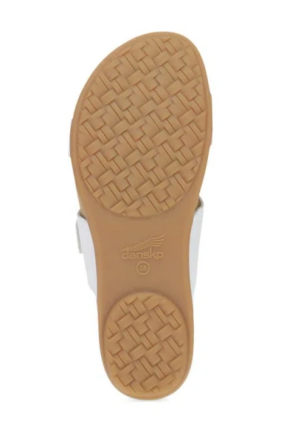 Dansko Justine Slide Sandal In White Full Grain