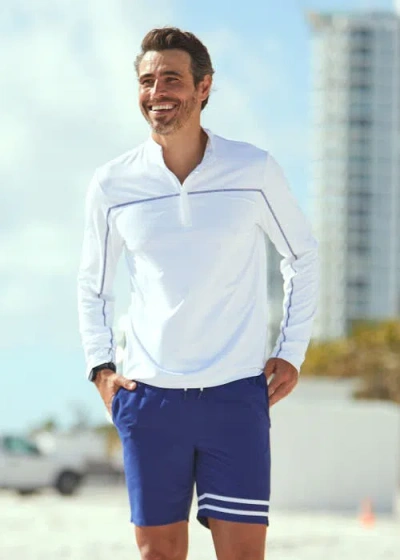 Cabana Life Sport Zip Top In White