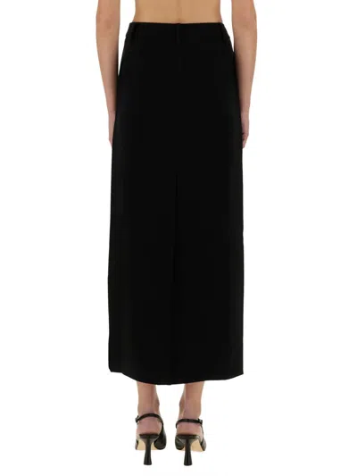 Michael Kors Textured Crepe Maxi Skirt In Black