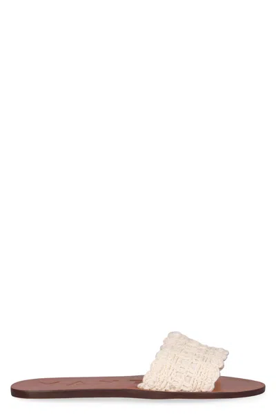 Manebi Flat Sandals In White