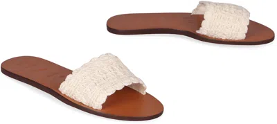 Manebi Flat Sandals In White