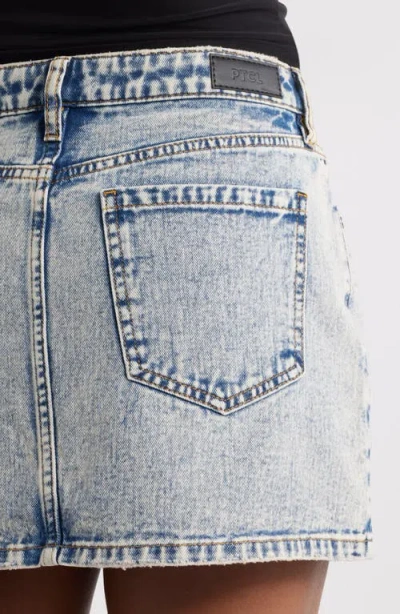 Ptcl Ambar Grommet Denim Miniskirt In Tinted Acid Wash