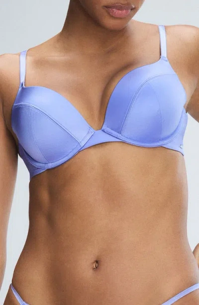 Savage X Fenty Slipp Satin Push-up Plunge Bra In Purple Prism