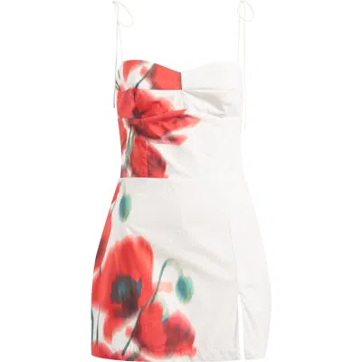 Amanda Uprichard Taylor Floral Cotton Skort Romper In Poppy Field