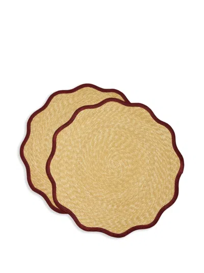 La Doublej Straw Cloud Placemats Set Of 2 In Neutrals
