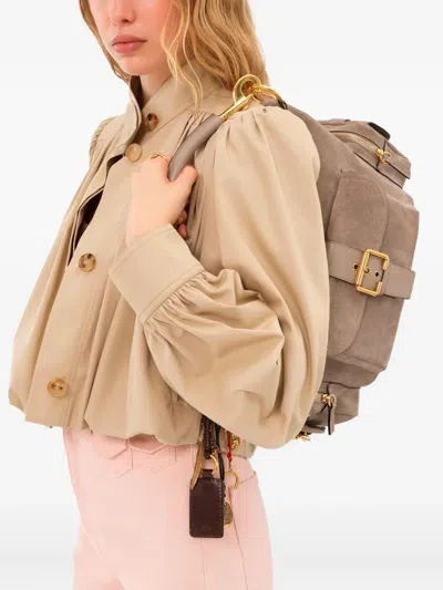 Chloé Camera Bag Grey Handbag With Adjustable And Removable Shoulder Strap In Suede Woman In Grey