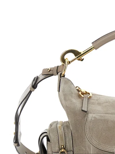 Chloé Camera Bag Grey Handbag With Adjustable And Removable Shoulder Strap In Suede Woman In Grey