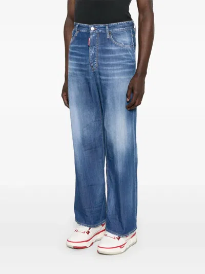 Dsquared2 Dsquared Stretch Denim Loose Jeans In Blue