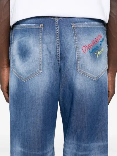 Dsquared2 Dsquared Stretch Denim Loose Jeans In Blue