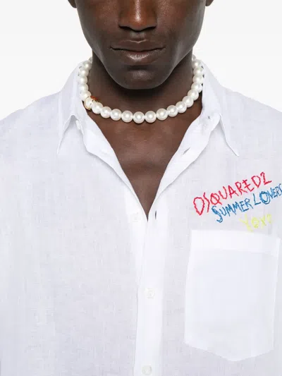 Dsquared2 Oversized Shirt In White