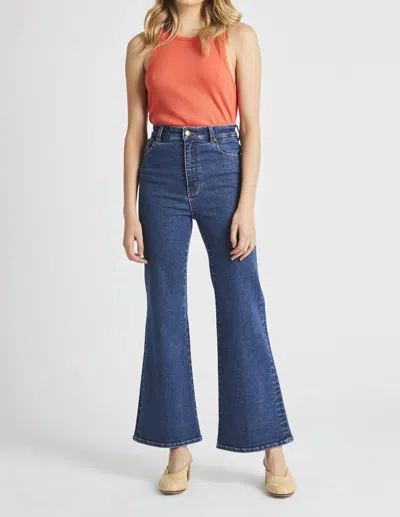 Rolla's Eastcoast Flare Jean In Bayside Blue In Multi