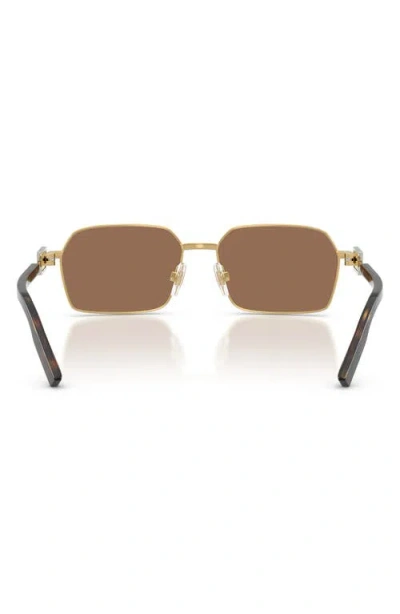Dolce & Gabbana Wire-frame Rectangular Sunglasses In Dark Brown