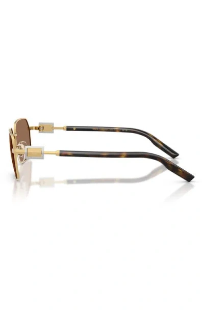 Dolce & Gabbana Wire-frame Rectangular Sunglasses In Dark Brown