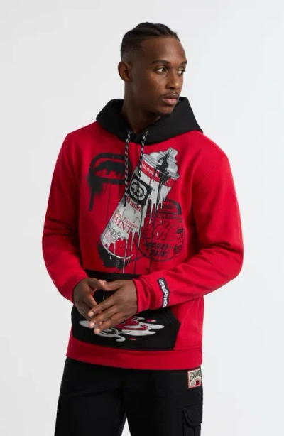 Ecko Unltd . Tag A Lot Hoodie In True Red