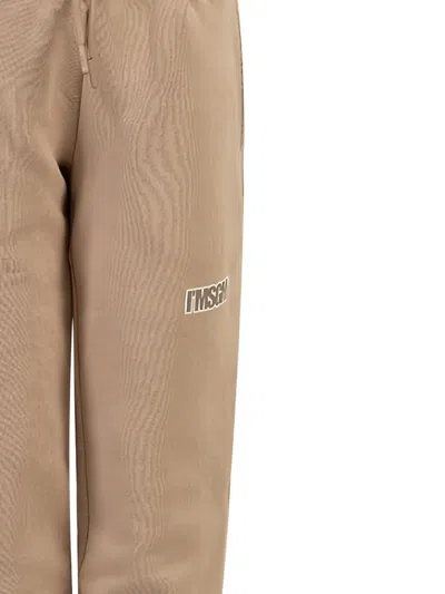 Msgm Slogan-print Track Pants In Neutrals