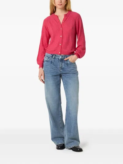 Fabienne Chapot Charlotta Ribbed Button-up Cardigan In Pink