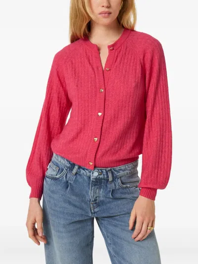Fabienne Chapot Charlotta Ribbed Button-up Cardigan In Pink