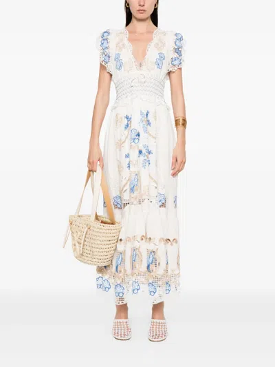 Farm Rio Romantic Dress In Beige