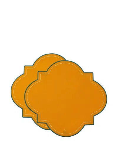 La Doublej Medallion Placemats Set Of 2 In Yellow