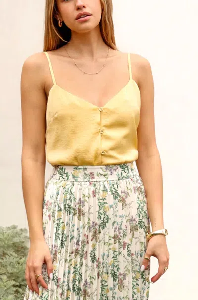 Greylin Maja Button Up Tank Top In Lemon In Yellow