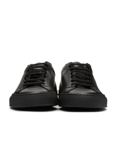 Common Projects Achilles Low-top Sneakers In Black Calf Leather In Black