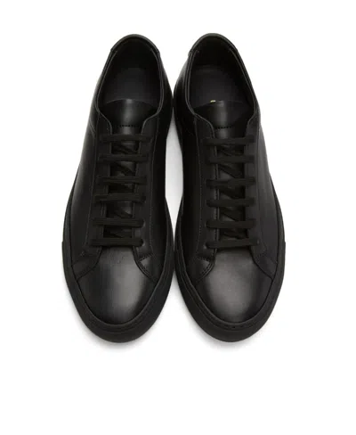 Common Projects Achilles Low-top Sneakers In Black Calf Leather In Black