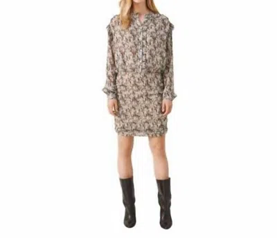 Part Two Kristina Mini Dress In Flint Print, Neutral In Multi