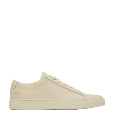 Common Projects Serial Number Embossed Low-top Casual Shoes In Nude