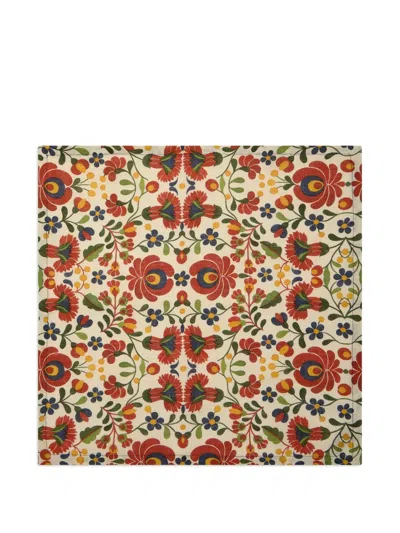 La Doublej Floral-print Napkin (set Of Two) In Neutrals