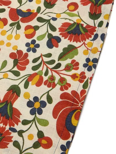 La Doublej Floral-print Napkin (set Of Two) In Neutrals