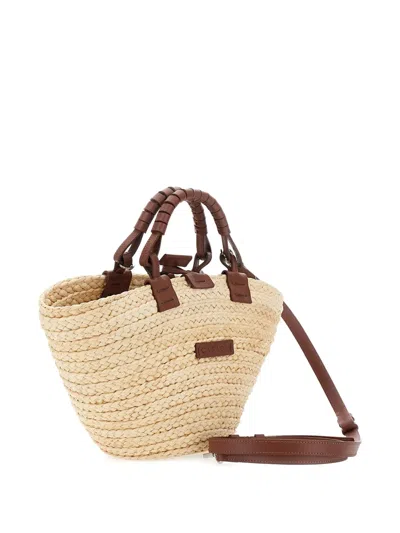 Casadei Brown Tote Bag With Removable Shoulder Strap And Logo Embroidery On The Front In Neutrals