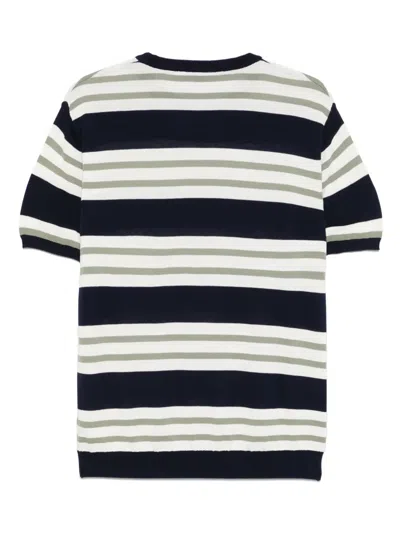 Manuel Ritz Cotton Knit T-shirt In Blue