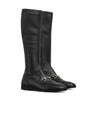 Gucci Ankle Boots With Flat Sole And Gold-tone Hardware In Black
