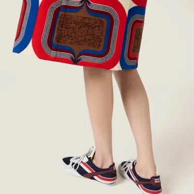 Miu Miu Multicolor Tech Fabric And Suede Gymnasium Sneakers In Animal Print
