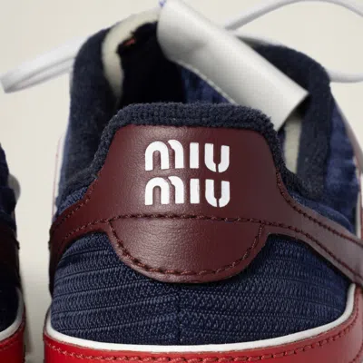 Miu Miu Multicolor Tech Fabric And Suede Gymnasium Sneakers In Animal Print