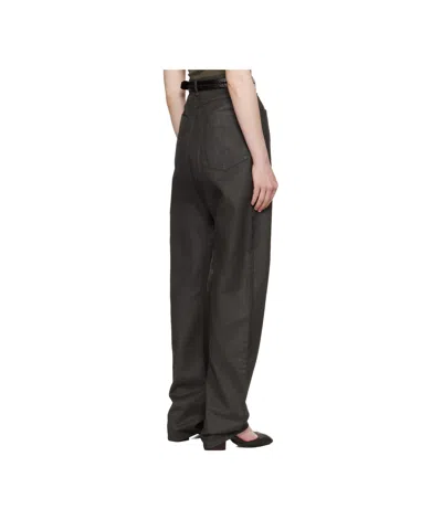 Lemaire Shiny Coated Dropped Crotch Pants In Dark Chocolate