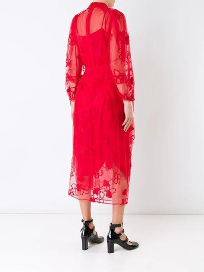 Shop Simone Rocha Floral Tulle Midi Dress