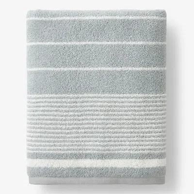 The Company Store Plush Spa Stripe Bath Sheet In Blue