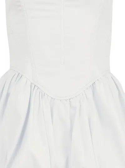 Fleur Du Mal Corset Bubble Mini Dress In White