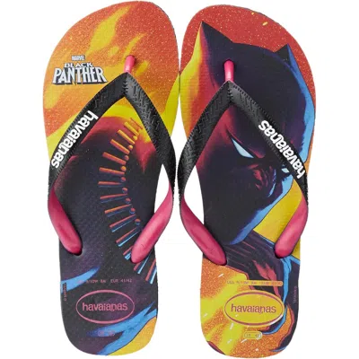 Havaianas Top Marvel Flip Flops In Pink/black