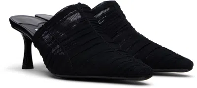 Jimmy Choo Lotta 65 Ruched Tulle Mules In Black