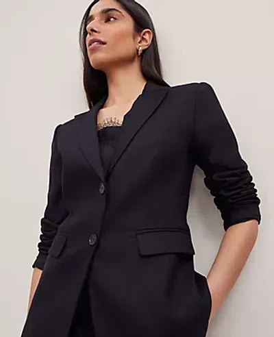 Ann Taylor The Notched Two Button Blazer In Black
