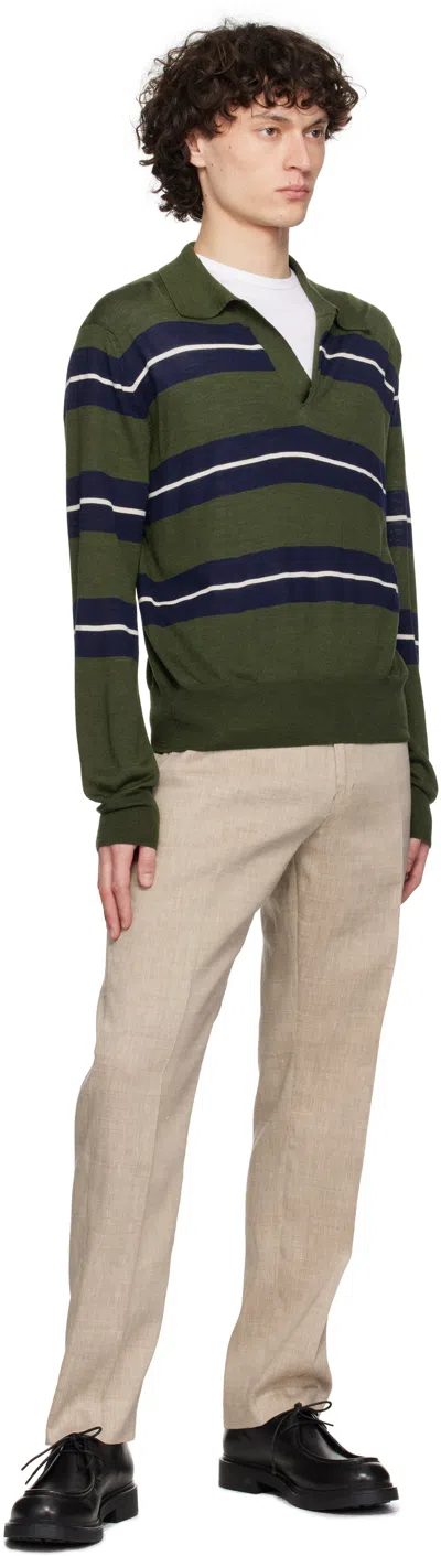 Tiger Of Sweden Beige Tense Linen Blend Trousers In 13l-soft Latte